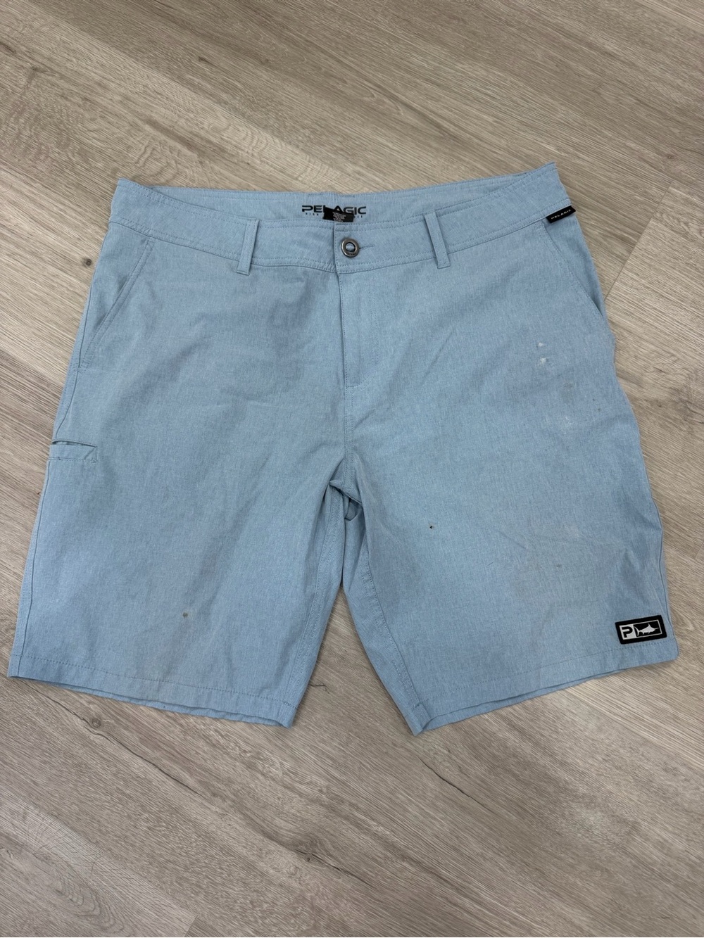Pelagic Men's Light Blue Performance Flat-Front Shorts